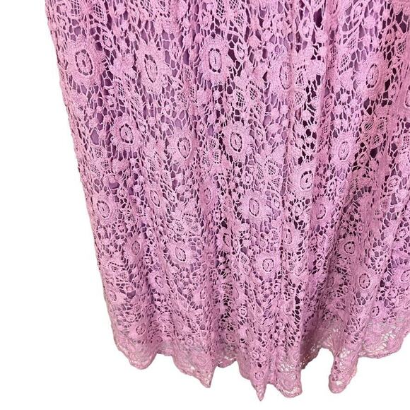 Sherri Hill Womens Formal Crochet Long Fit Flare Skirt Train Lavender sz 4 - Picture 11 of 16